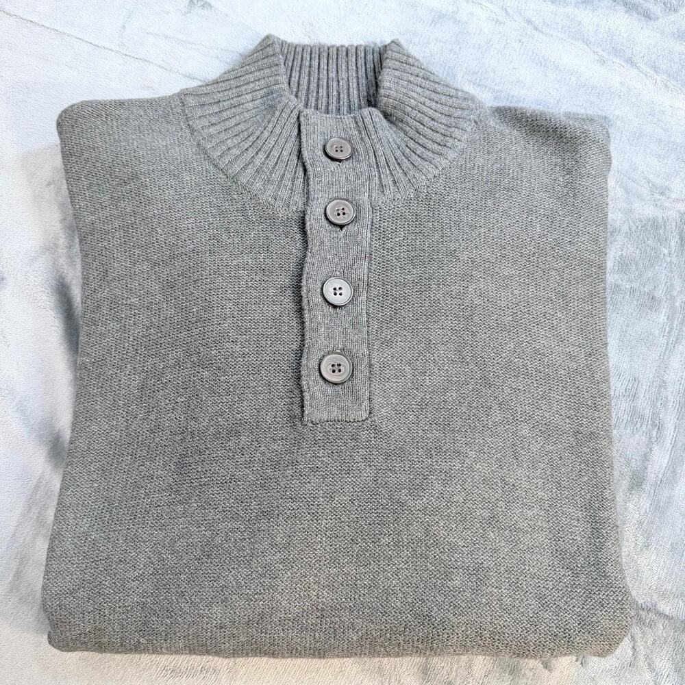 Bundle 2 Tricots St Raphael Mens Sweater Sherpa Lined 1/4 Button Mock Neck Sz XL - Picture 2 of 16